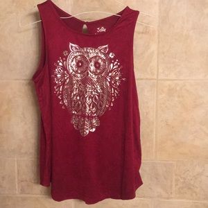 Justice girls size 20 owl tank top